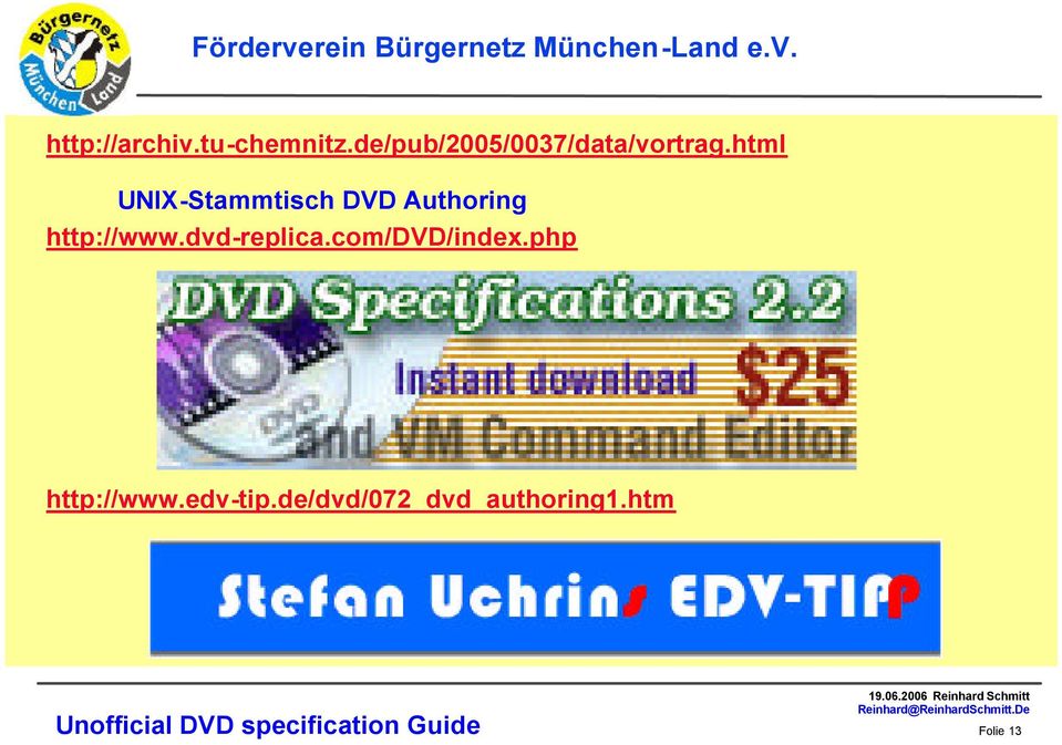 html UNIX-Stammtisch DVD Authoring http://www.dvd-replica.com/dvd/index.