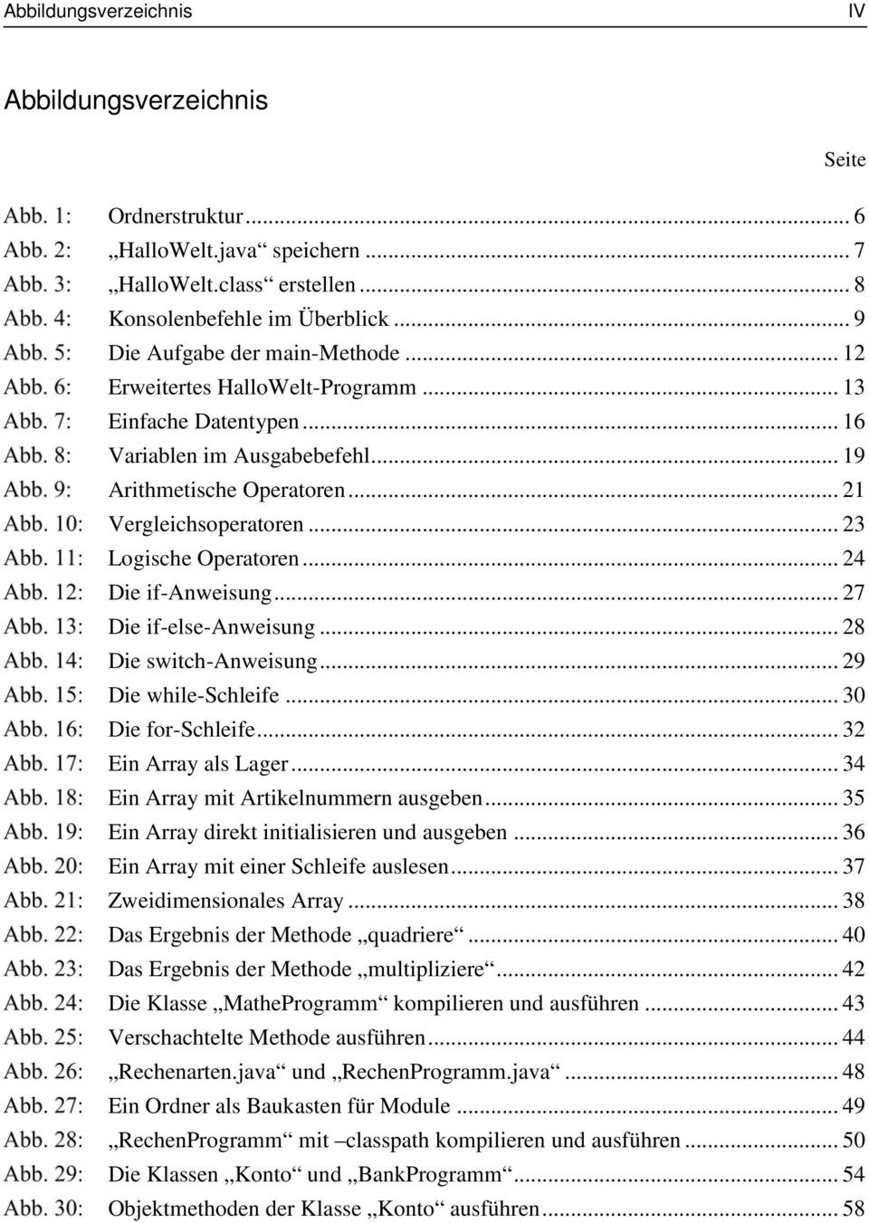 .. 24 Die if-anweisung... 27 Die if-else-anweisung... 28 Die switch-anweisung... 29 Die while-schleife... 30 Die for-schleife... 32 Ein Array als Lager... 34 Ein Array mit Artikelnummern ausgeben.