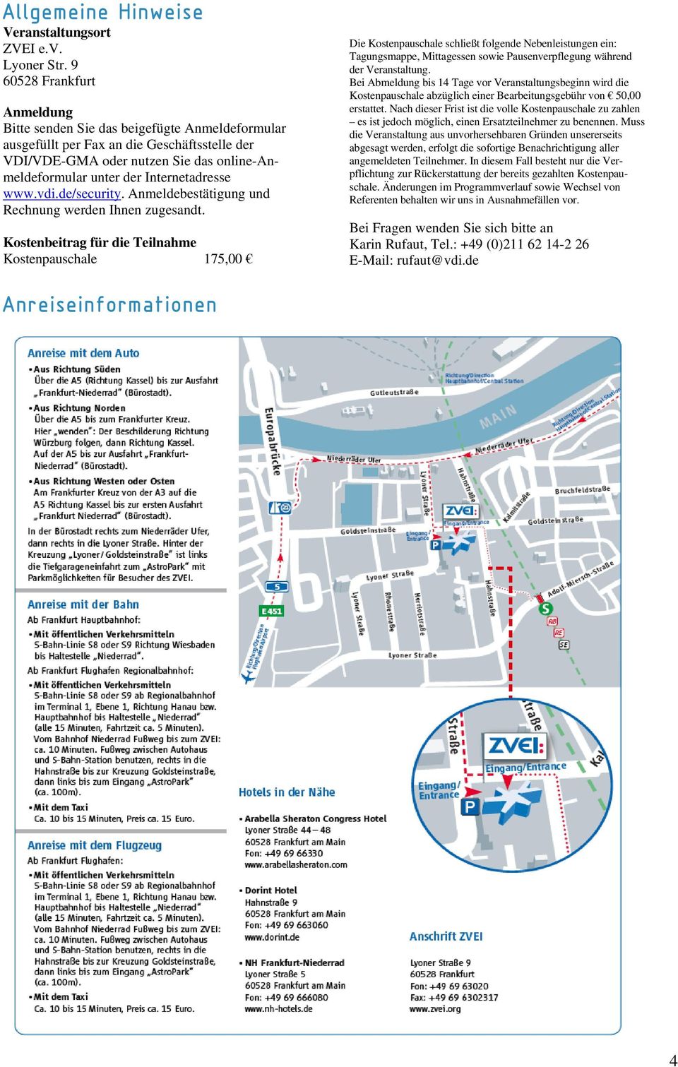 Internetadresse www.vdi.de/security. Anmeldebestätigung und Rechnung werden Ihnen zugesandt.