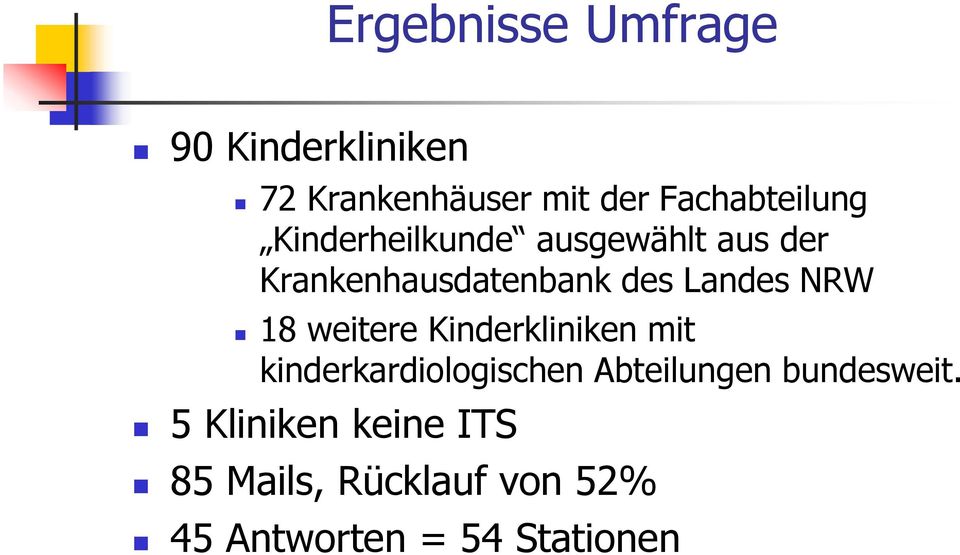 Landes NRW 18 weitere Kinderkliniken mit kinderkardiologischen Abteilungen