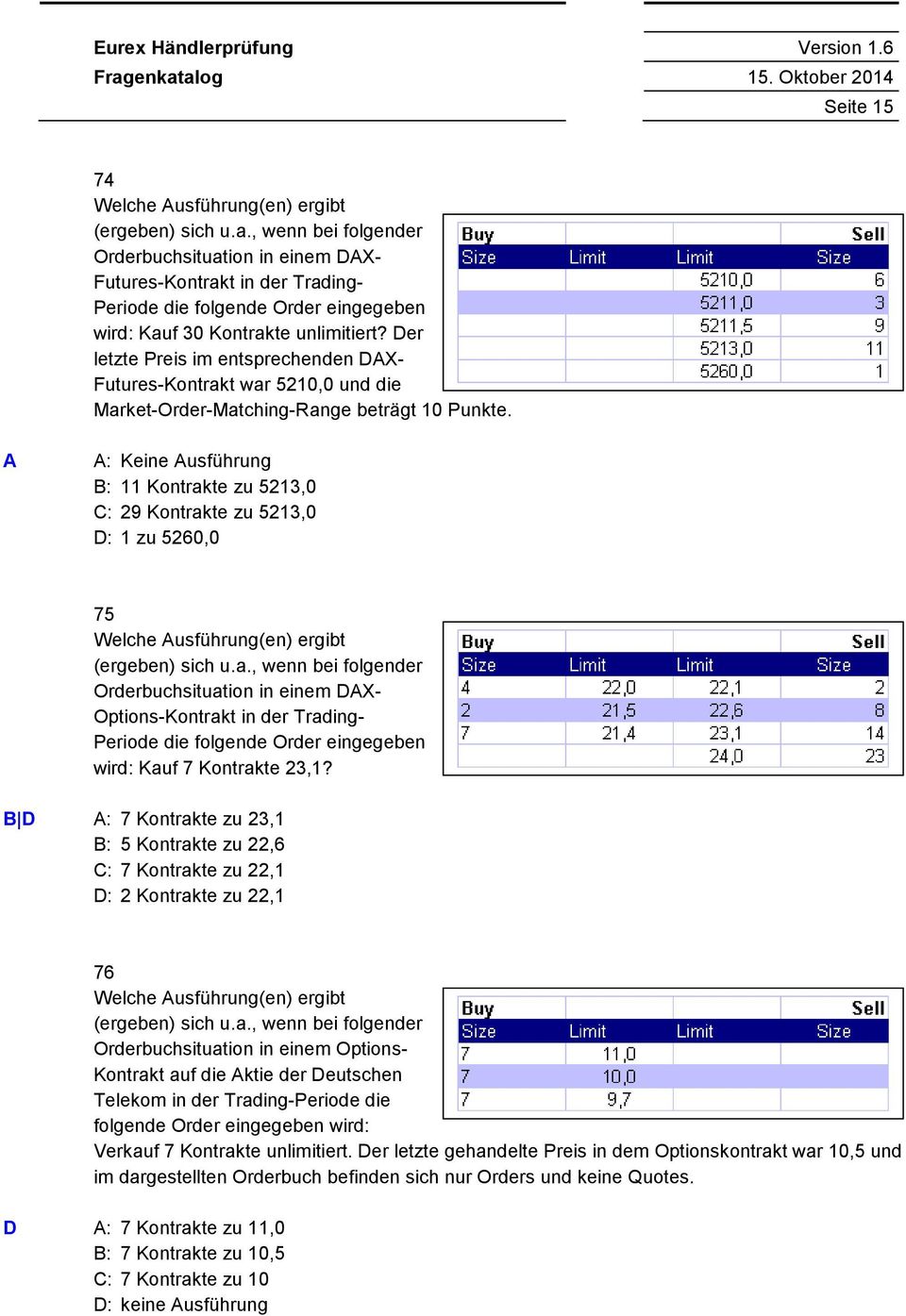 Der letzte Preis im entsprechenden DAX- Futures-Kontrakt war 5210,0 und die Market-Order-Matching-Range beträgt 10 Punkte.