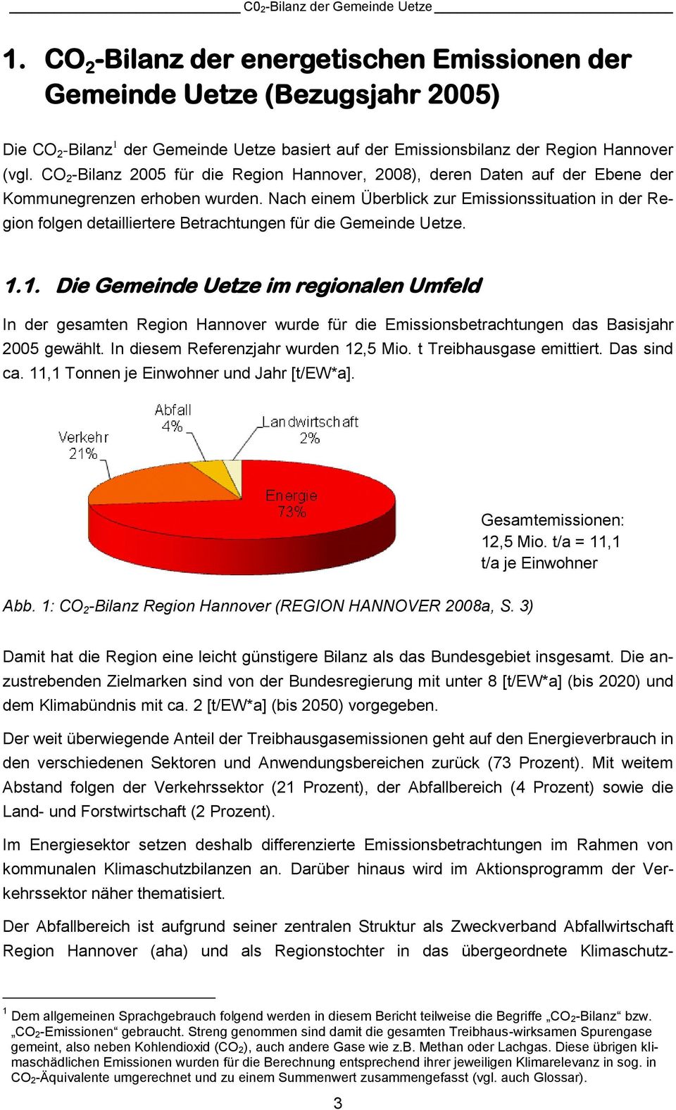 CO 2 -Bilanz 2005 für die Region Hannover, 2008), deren Daten auf der Ebene der Kommunegrenzen erhoben wurden.
