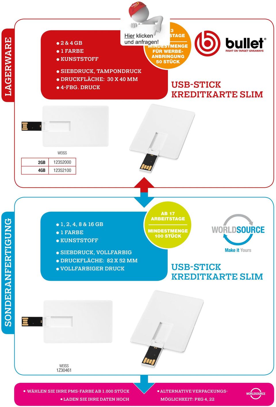 Siebdruck, VOLLFARBIG Druckfläche: 82 x 52 mm VOLLFARBIGER DRUCK AB 17 Kreditkarte Slim weiss