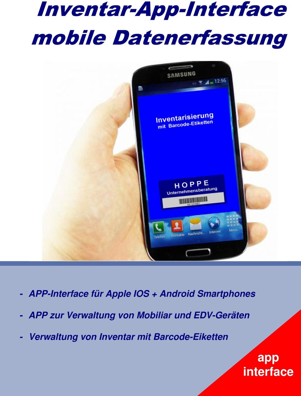 APP zur Verwaltung von Mobiliar und EDV-Geräten -