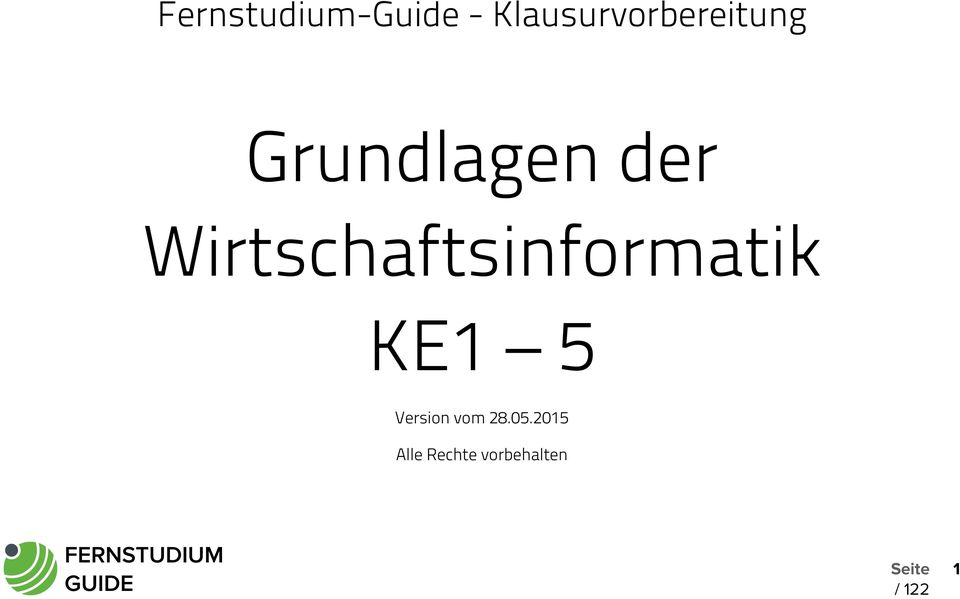 der Wirtschaftsinformatik KE1 5