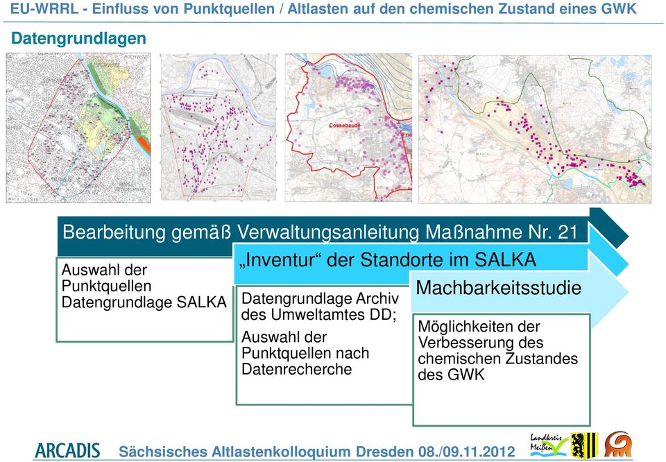 SALKA Datengrundlage Archiv des Umweltamtes DD; Auswahl der Punktquellen nach