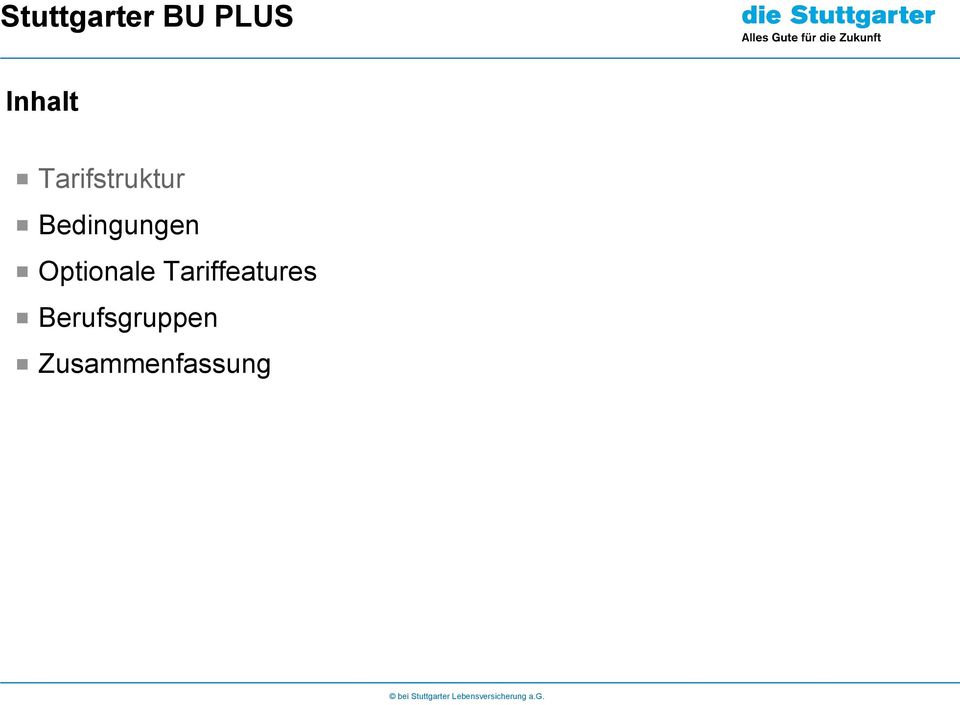 Optionale Tariffeatures