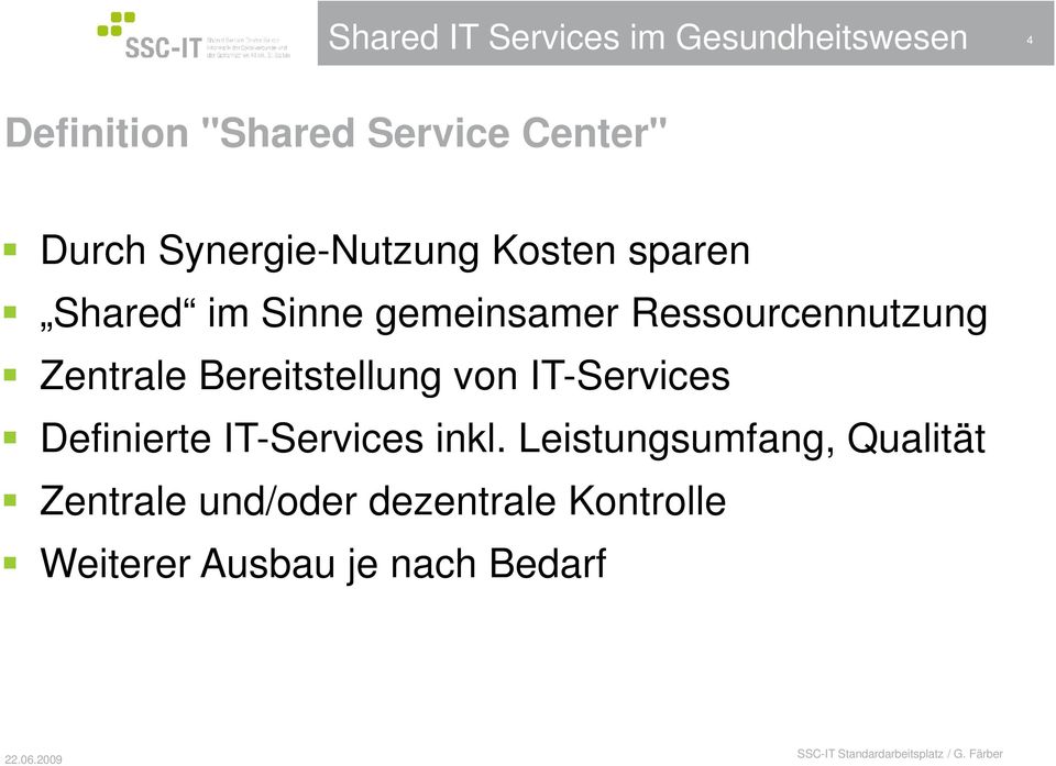 Bereitstellung von IT-Services Definierte IT-Services inkl.