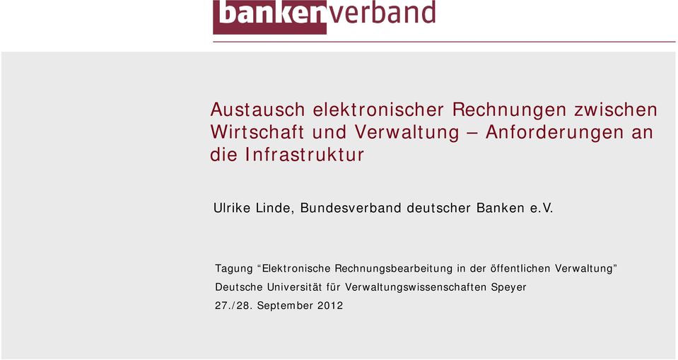 rband deutscher Banken e.v.