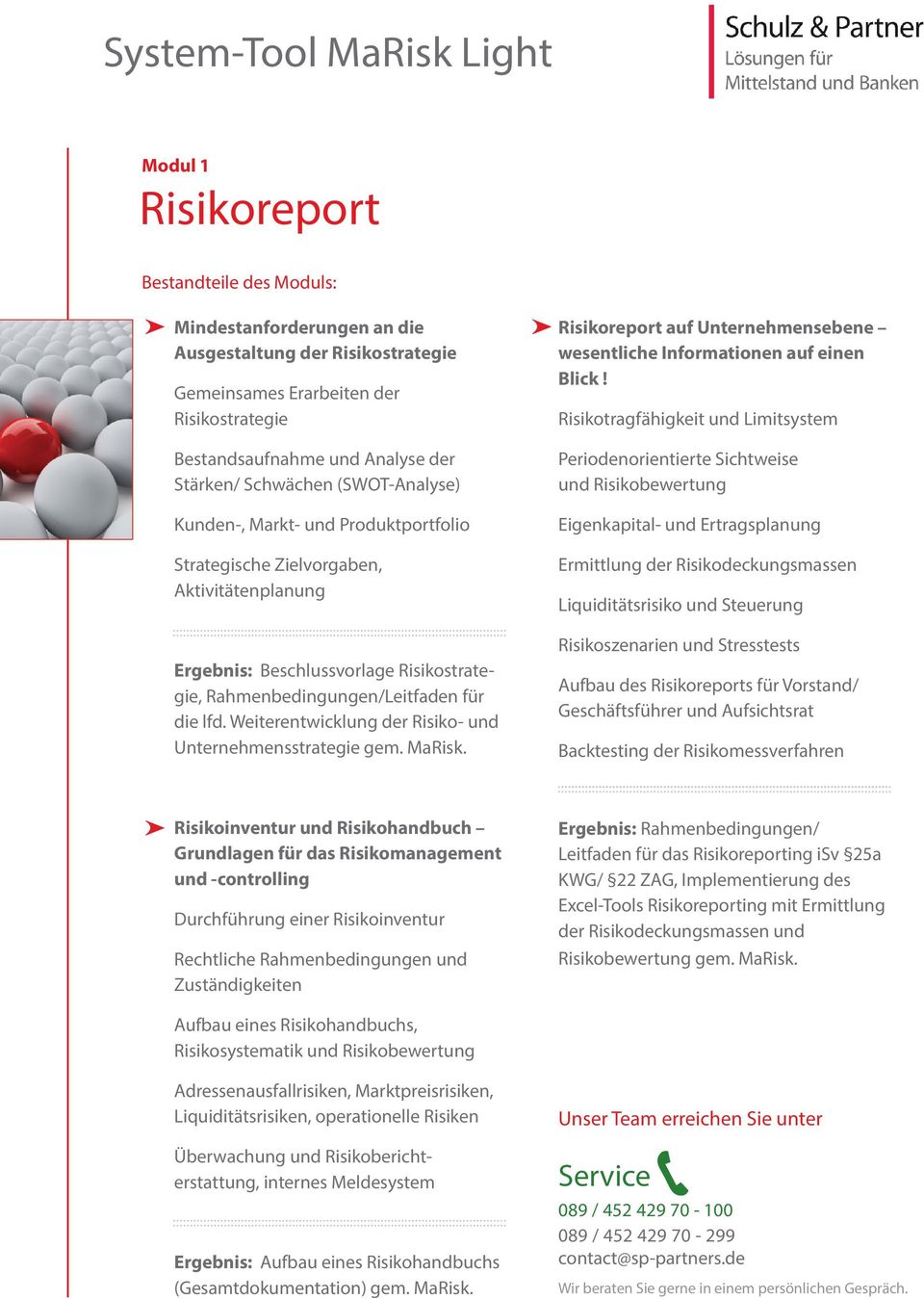 Weiterentwicklung der Risiko- und Unternehmensstrategie gem. MaRisk. Risikoreport auf Unternehmensebene wesentliche Informationen auf einen Blick!