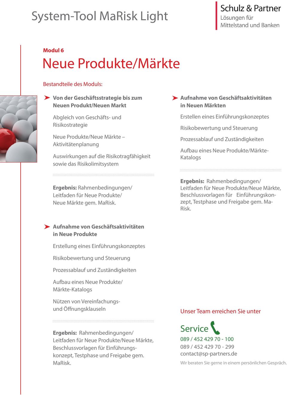 Aufbau eines Neue Produkte/Märkte- Katalogs Leitfaden für Neue Produkte/ Neue Märkte gem. MaRisk.