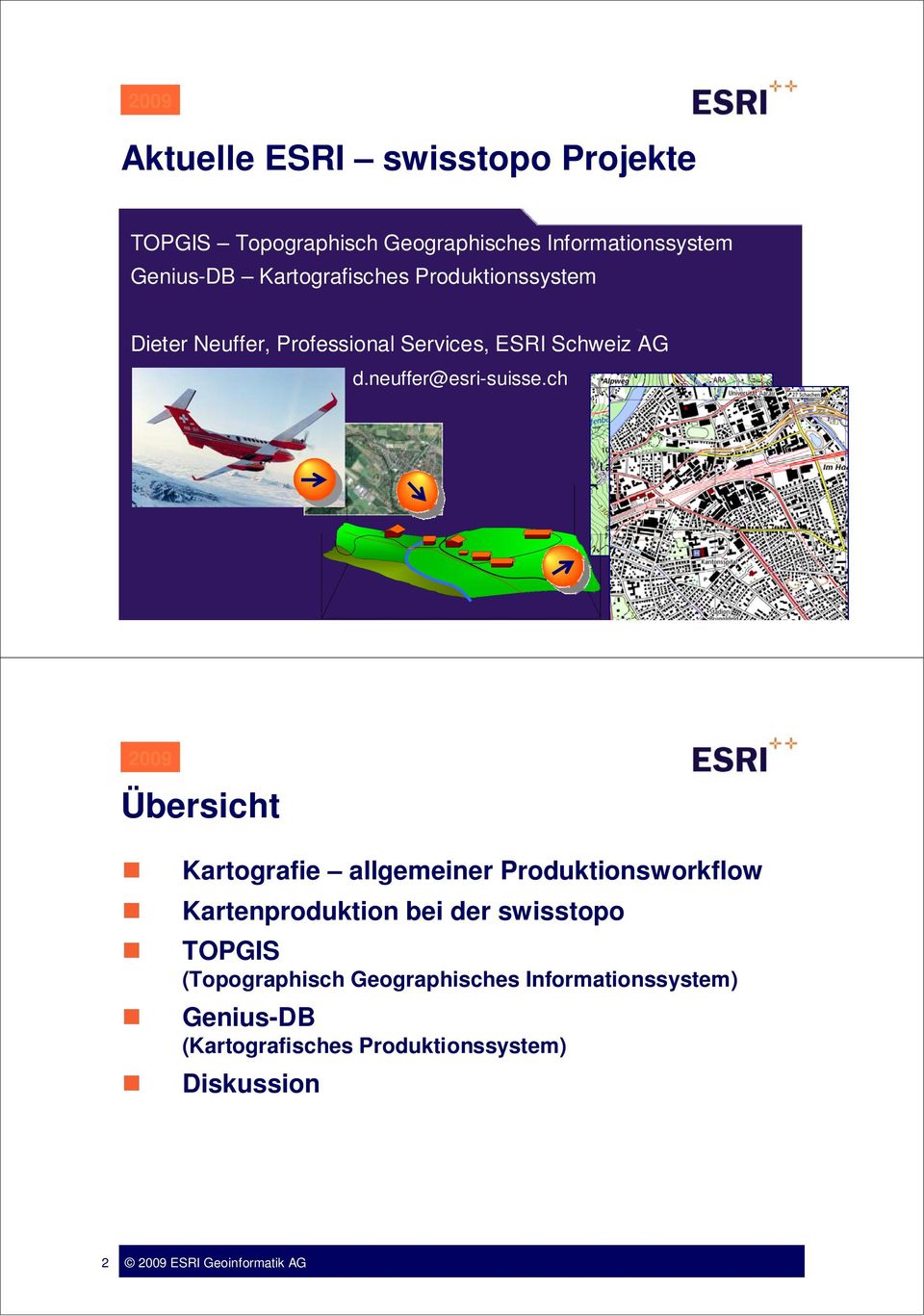 ch 2008 ESRI Geoinformatik GmbH Übersicht Kartografie allgemeiner Produktionsworkflow Kartenproduktion bei der