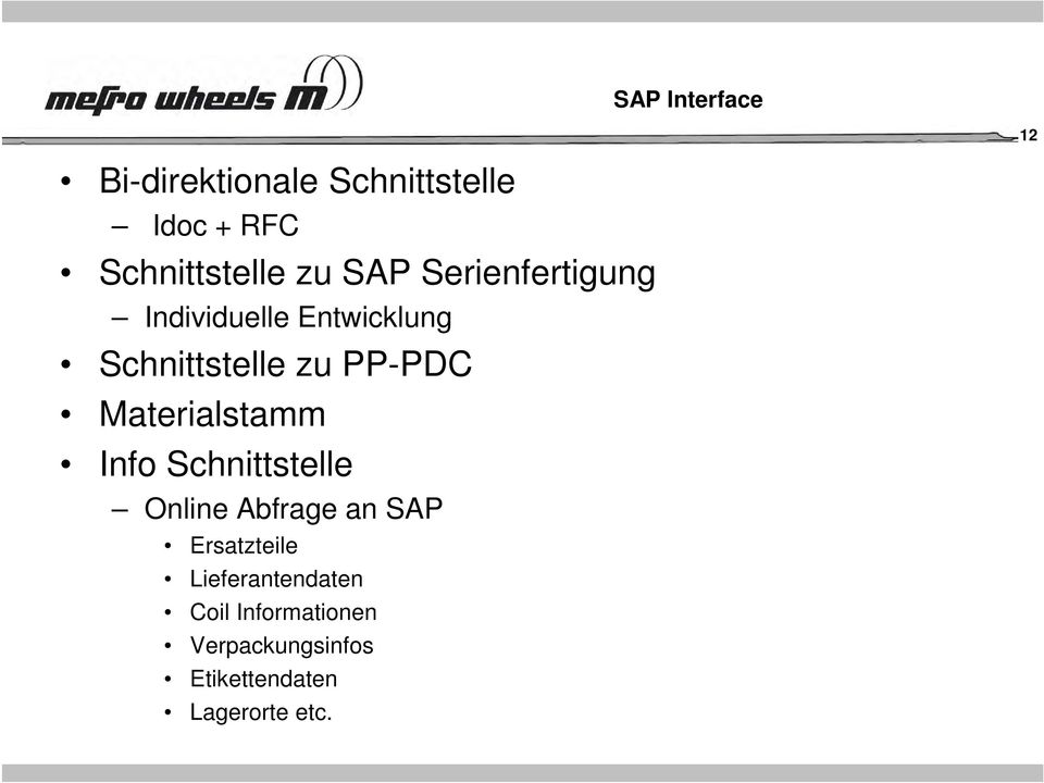 Materialstamm Info Schnittstelle Online Abfrage an SAP Ersatzteile