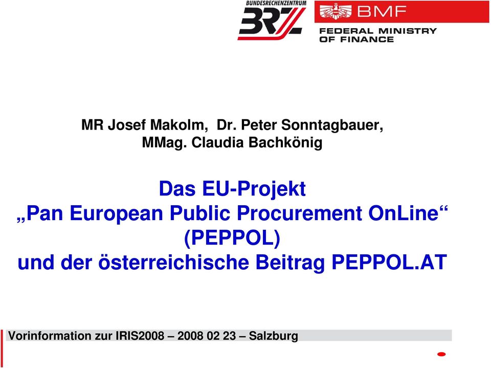 Procurement OnLine (PEPPOL) und der österreichische