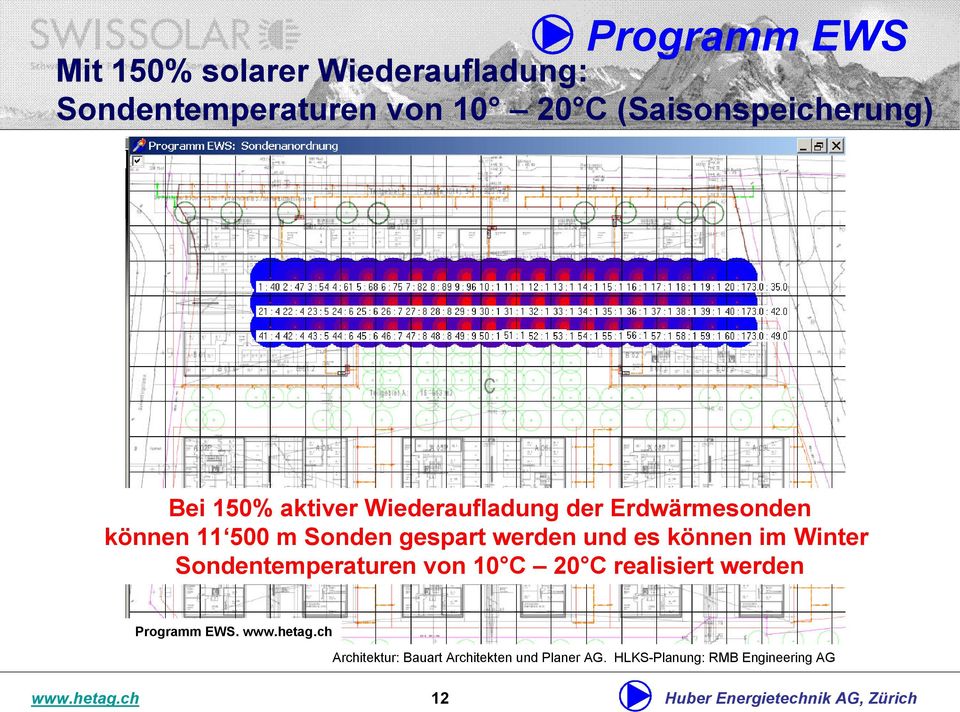Winter Sondentemperaturen von 10 C 20 C realisiert werden Programm EWS. www.hetag.