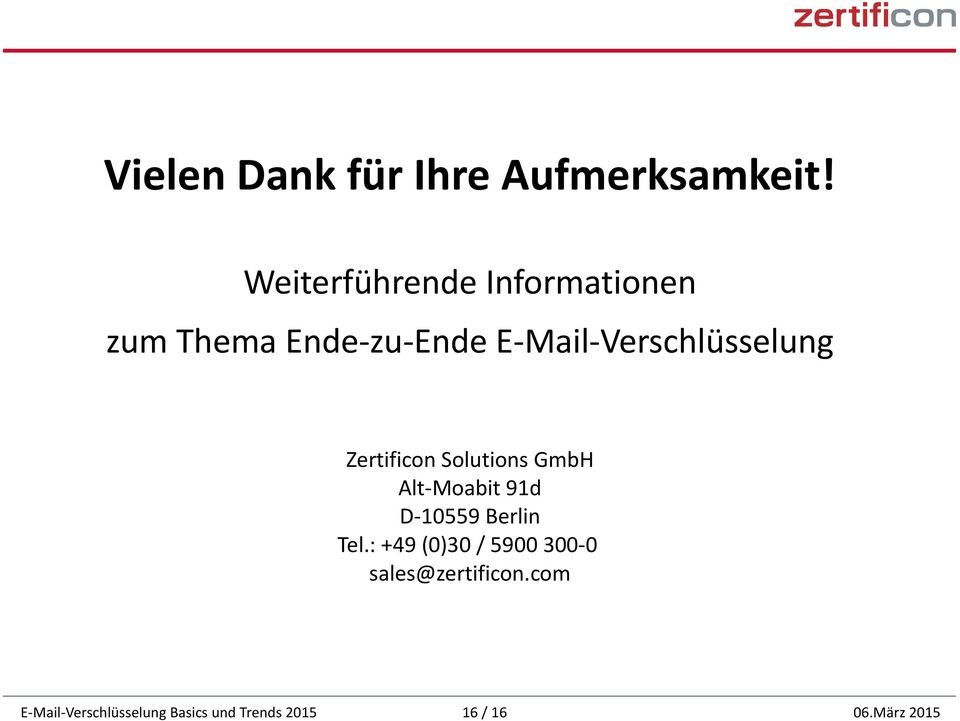 E-Mail-Verschlüsselung Zertificon Solutions GmbH