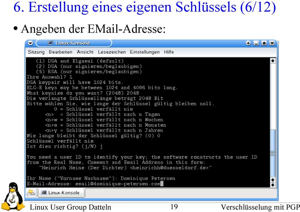 EMail-Adresse: Linux User