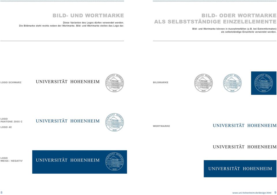 BILD- ODER WORTMARKE ALS SELBSTSTÄNDIGE EINZELELEMENTE Bild- und Wortmarke können in Ausnahmefällen (z.b.