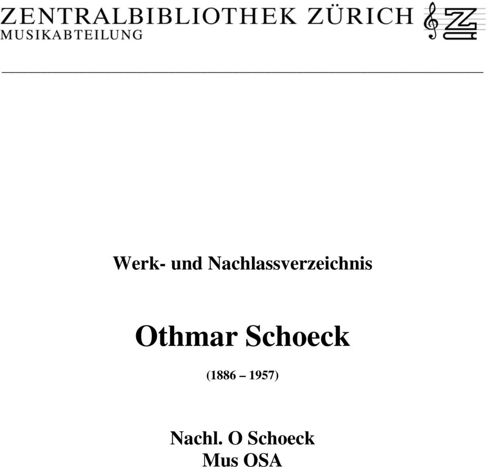 Othmar Schoeck (1886