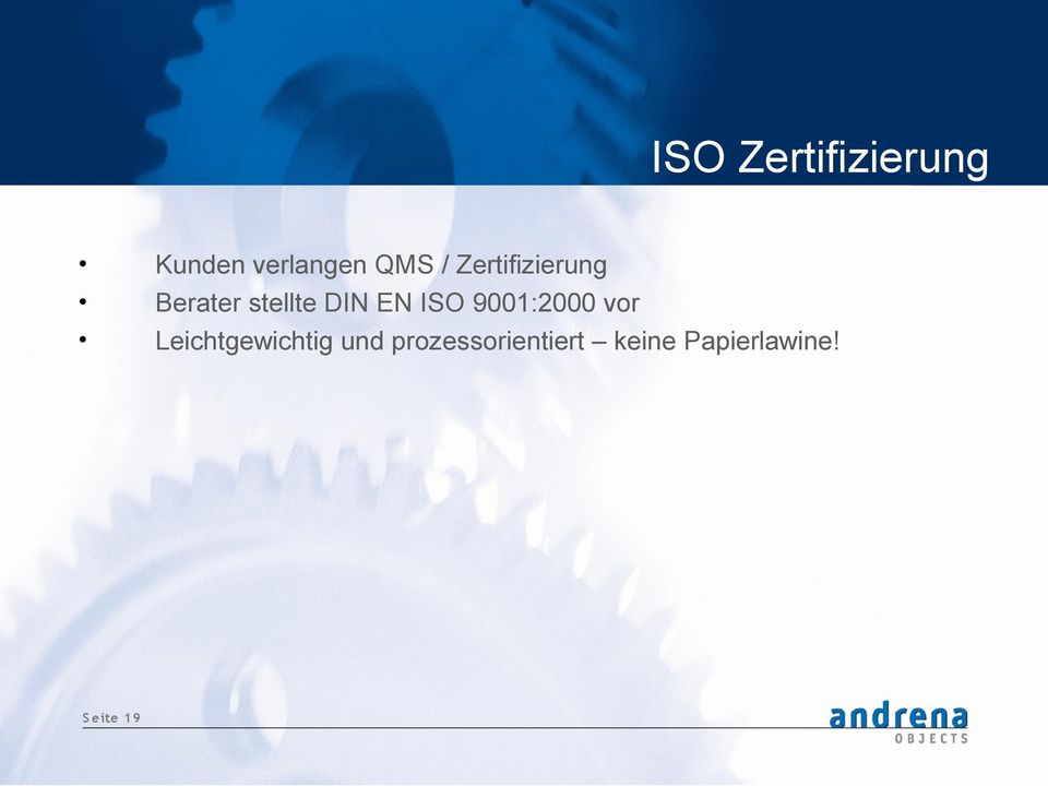 stellte DIN EN ISO 9001:2000 vor