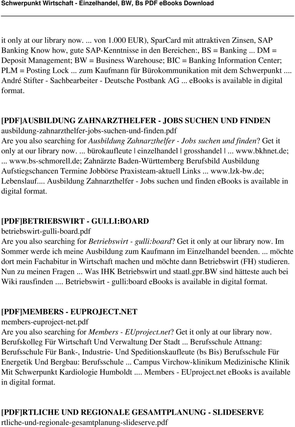 .. André Stifter - Sachbearbeiter - Deutsche Postbank AG... ebooks is available in digital format.