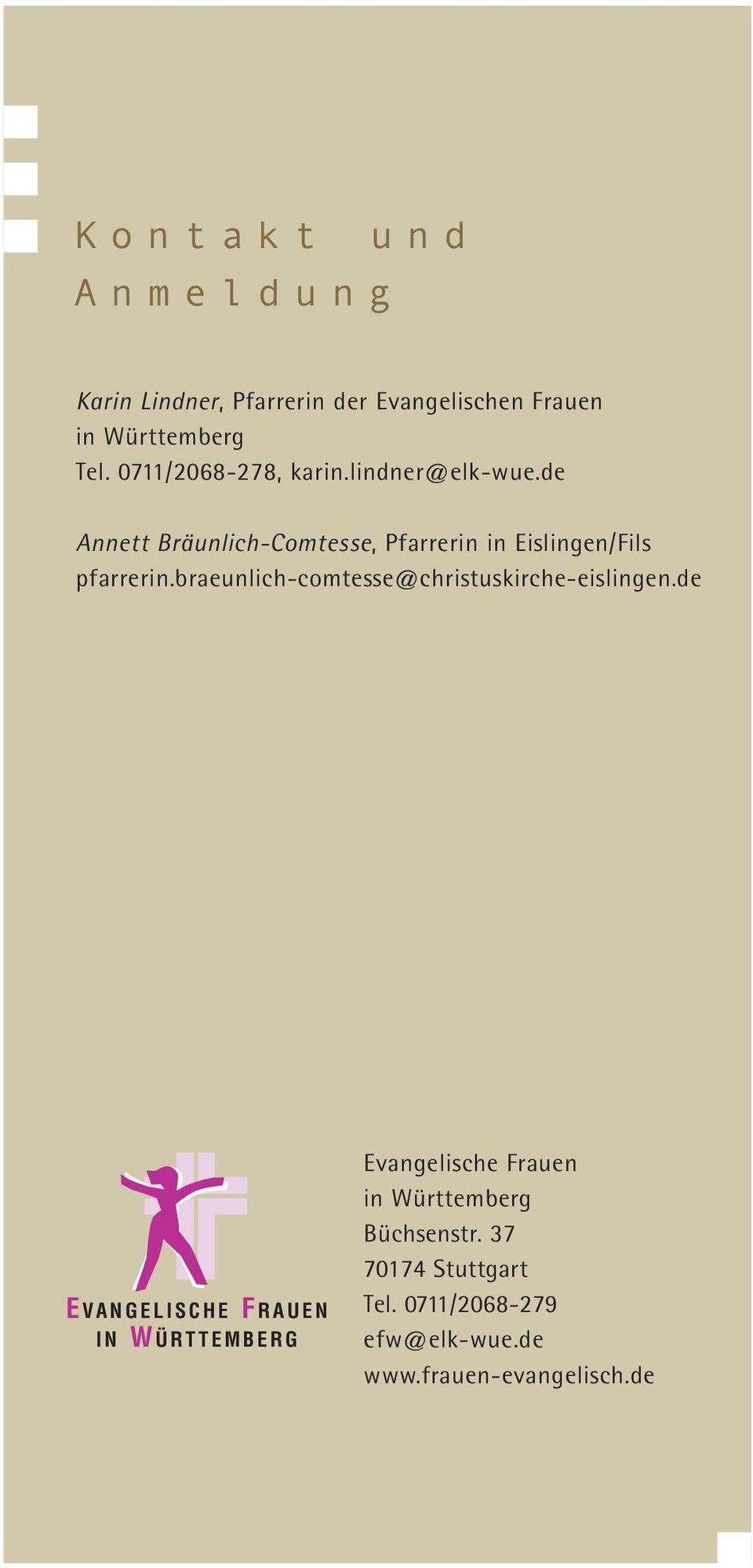de Annett Bräunlich-Comtesse, Pfarrerin in Eislingen/Fils pfarrerin.