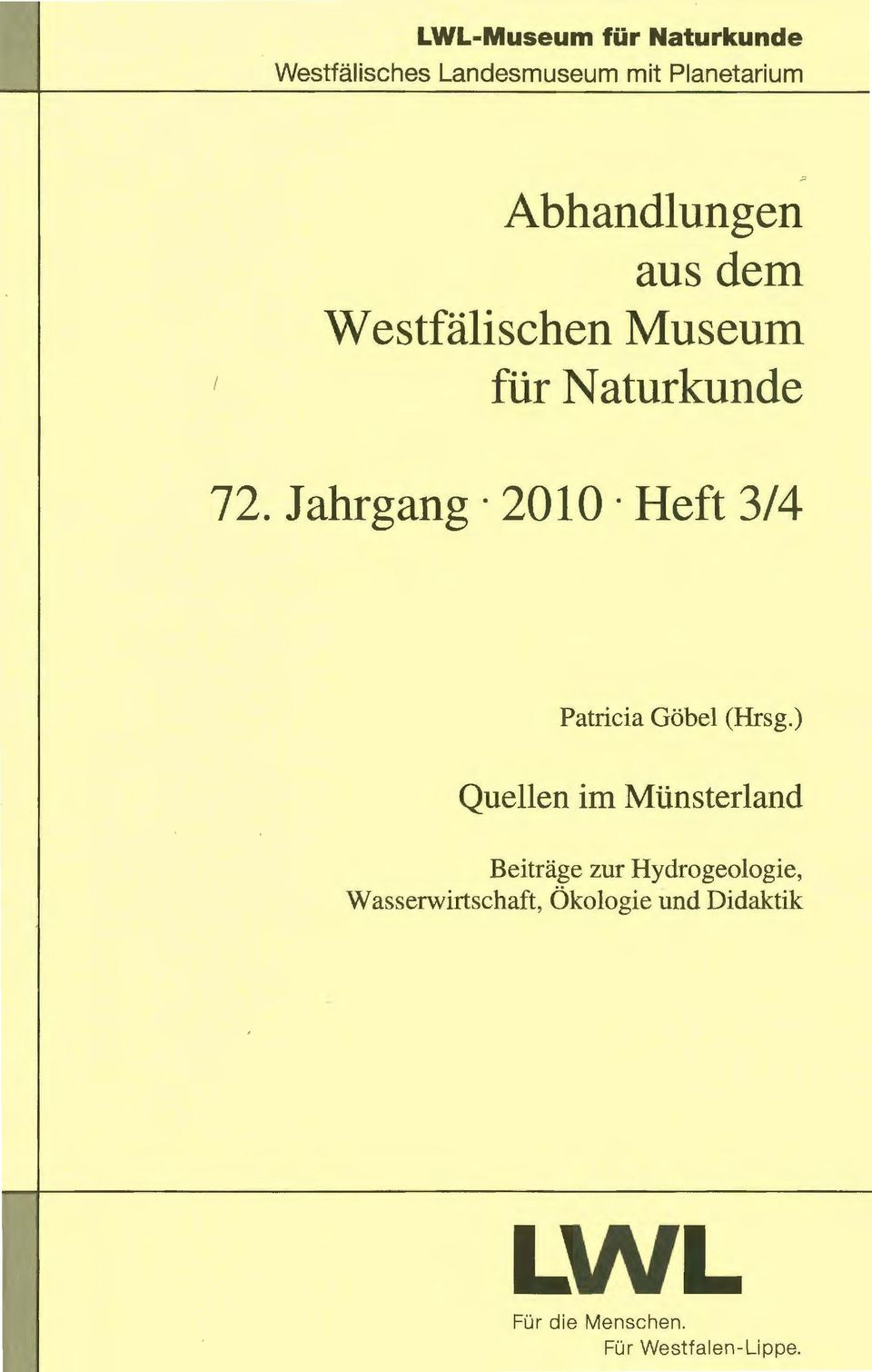 Jahrgang 2010 Heft 3/4 Patricia Göbel (Hrsg.