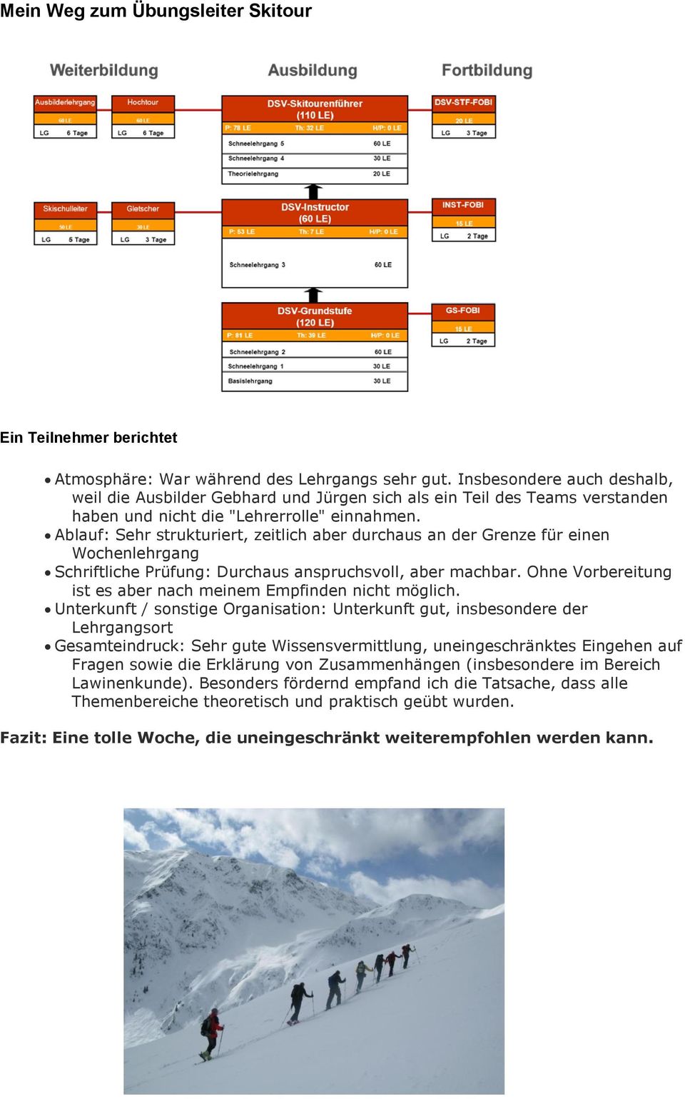 Ablauf: Sehr strukturiert, zeitlich aber durchaus an der Grenze für einen Wochenlehrgang Schriftliche Prüfung: Durchaus anspruchsvoll, aber machbar.