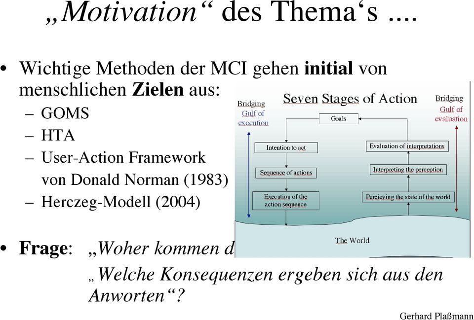 Zielen aus: GOMS HTA User-Action Framework von Donald Norman