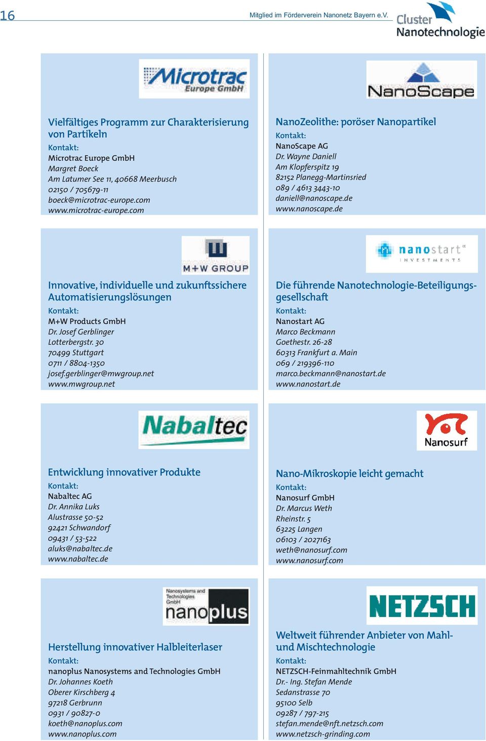 de www.nanoscape.de Innovative, individuelle und zukunftssichere Automatisierungslösungen M+W Products GmbH Dr. Josef Gerblinger Lotterbergstr. 30 70499 Stuttgart 0711 / 8804-1350 josef.