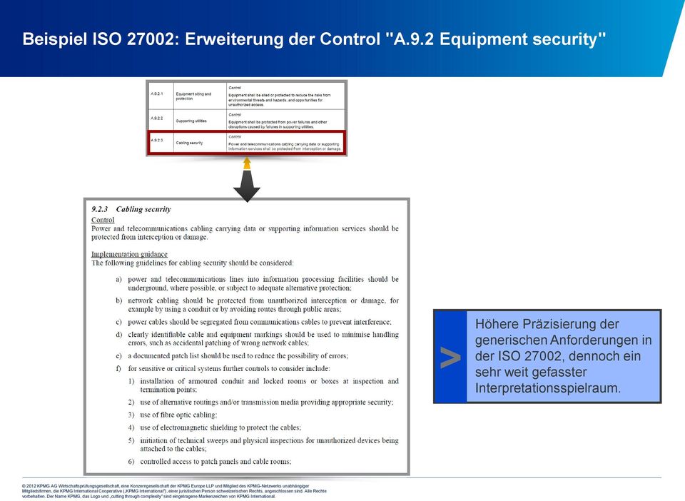 generischen Anforderungen in der ISO 27002,