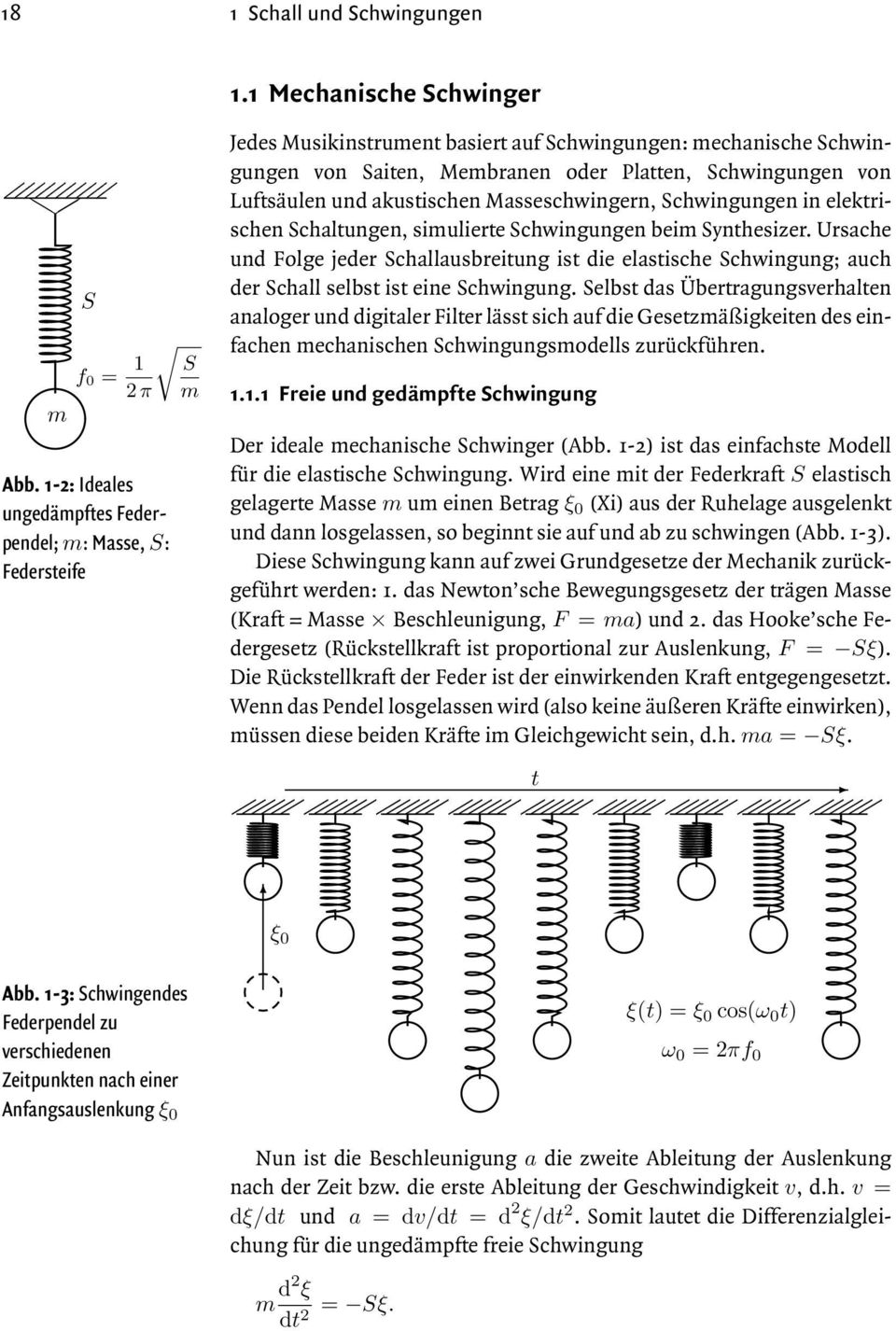 Luftsäulenund akustischen Masseschwingern, Schwingungeninelektrischen Schaltungen, simulierteschwingungen beim Synthesizer.