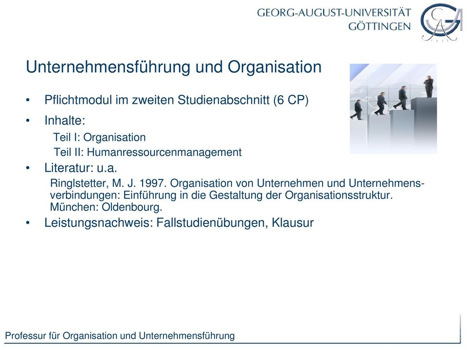 1997. Organisation von Unternehmen und Unternehmensverbindungen: Einführung in die Gestaltung