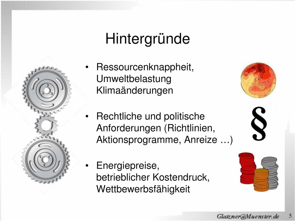 Anforderungen (Richtlinien, Aktionsprogramme,