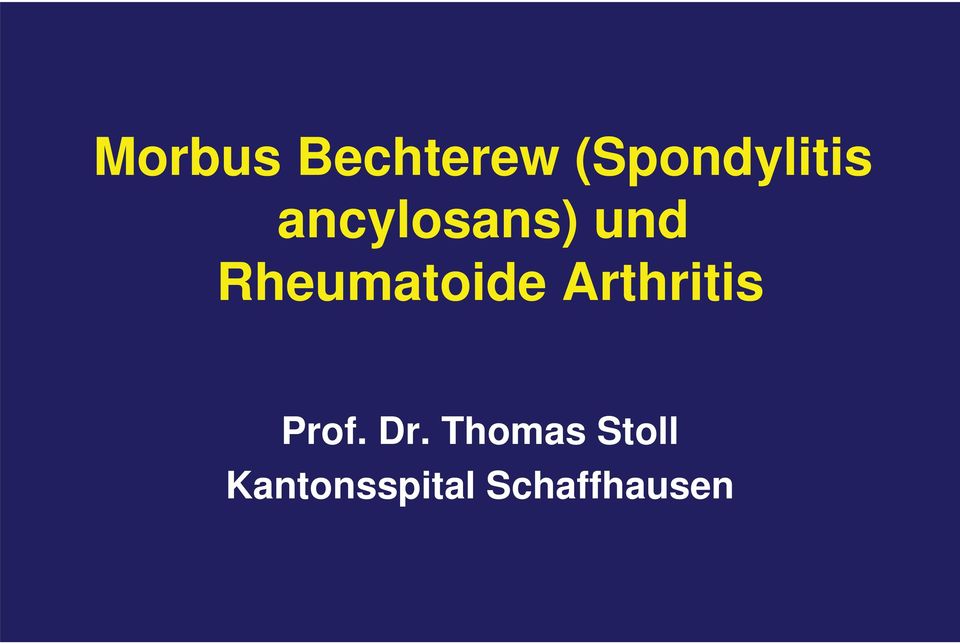 Arthritis Prof. Dr.