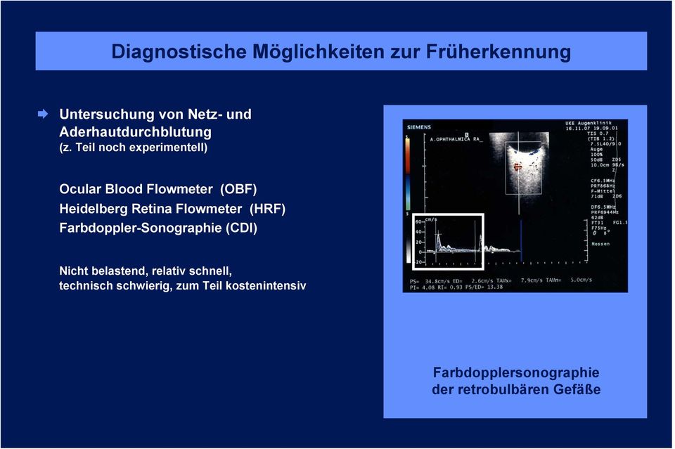 Teil noch experimentell) Ocular Blood Flowmeter (OBF) Heidelberg Retina Flowmeter