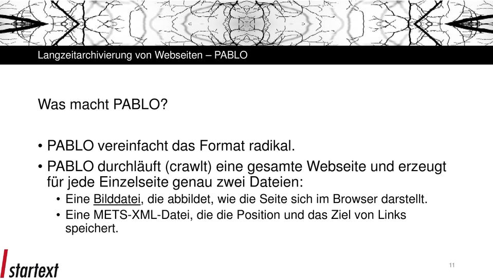PABLO durchläuft (crawlt) eine gesamte Webseite und erzeugt für jede Einzelseite