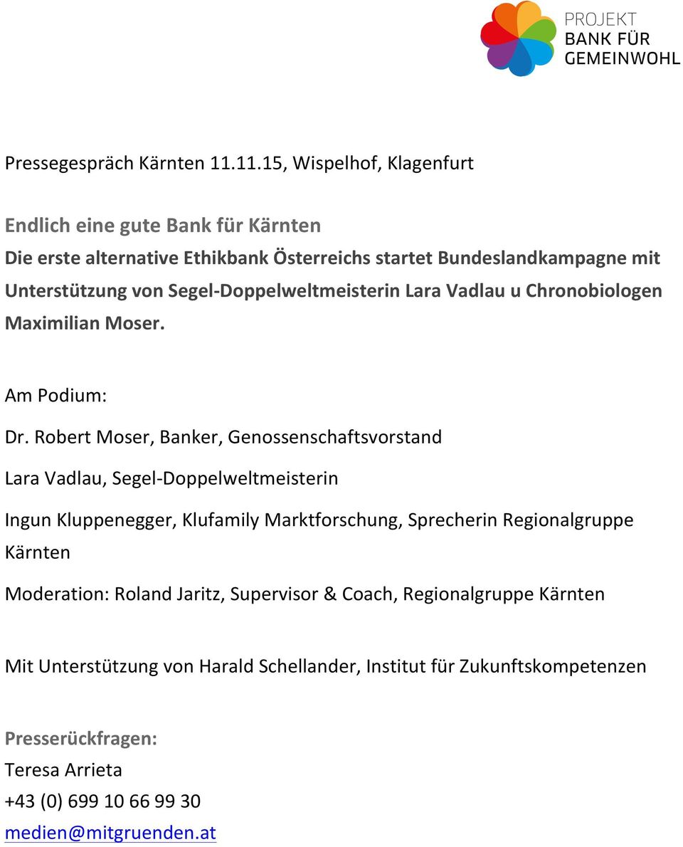 Doppelweltmeisterin Lara Vadlau u Chronobiologen Maximilian Moser. Am Podium: Dr.