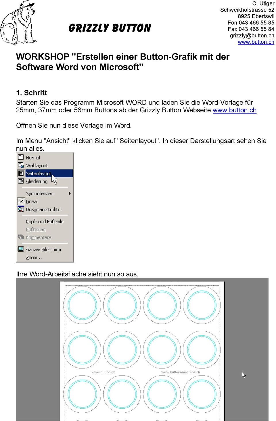 Workshop Erstellen Einer Button Grafik Mit Der Software Word Von Microsoft Pdf Free Download