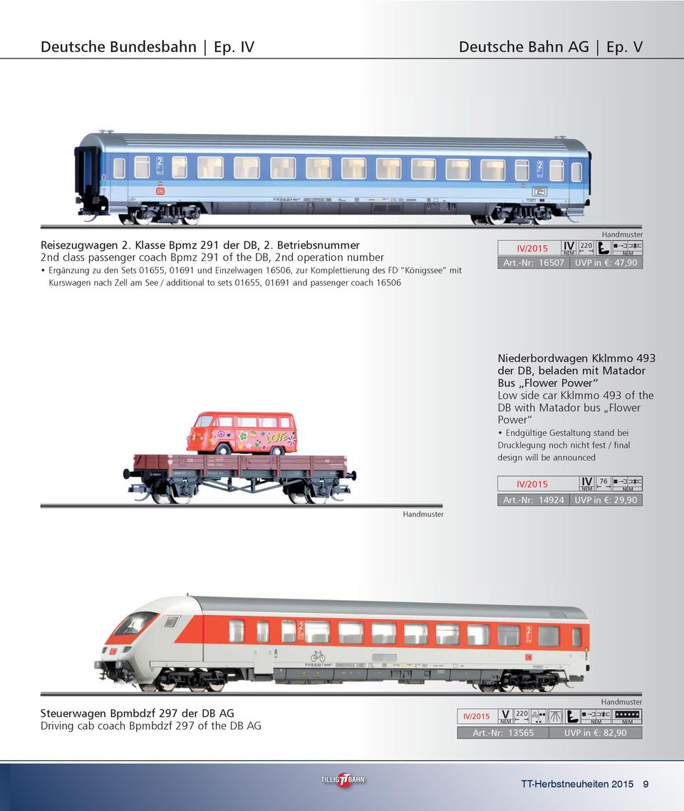 Zell am See / additional to sets 01655, 01691 and passenger coach 16506 220 Art.