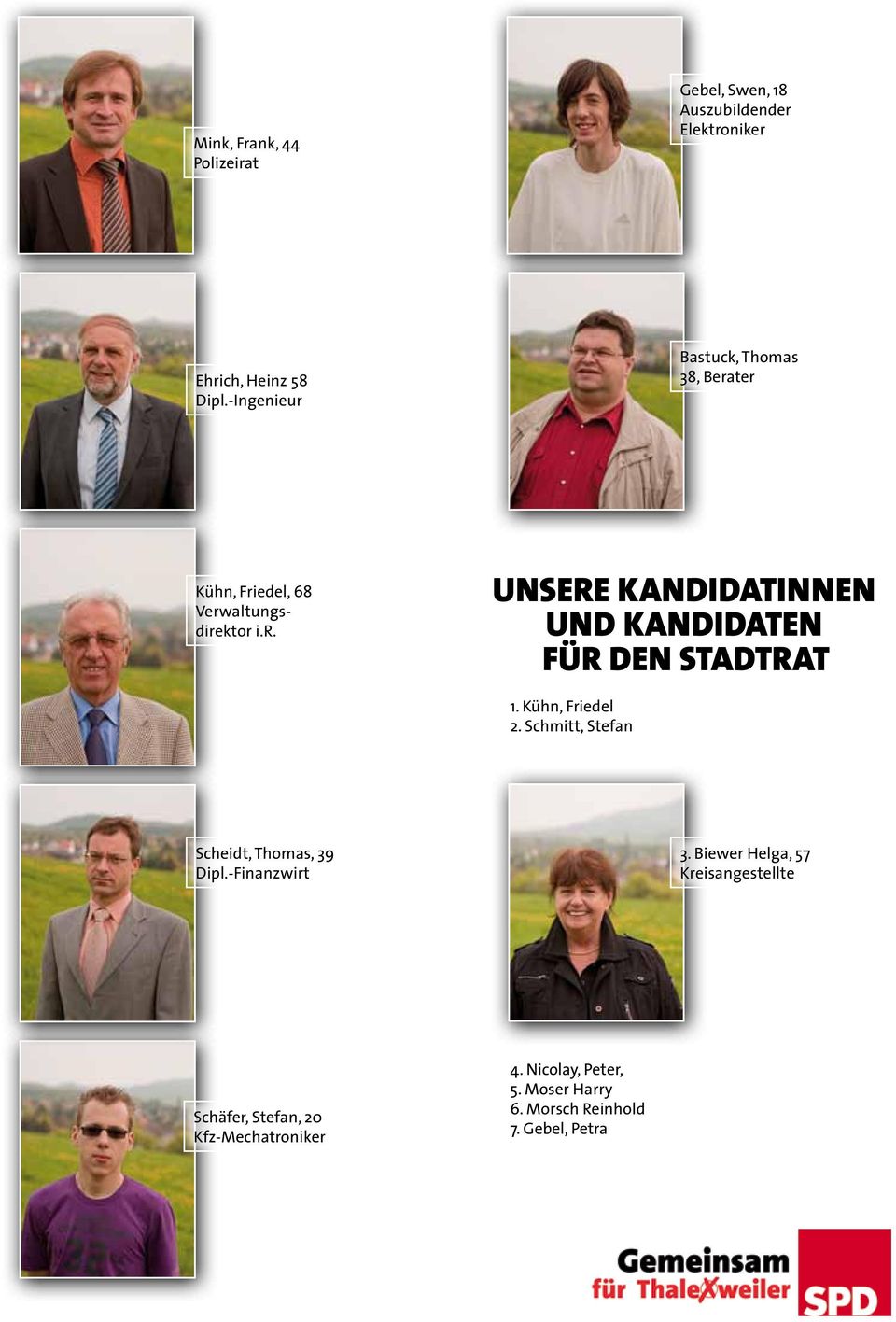 Kühn, Friedel 2. Schmitt, Stefan Scheidt, Thomas, 39 Dipl.-Finanzwirt 3.