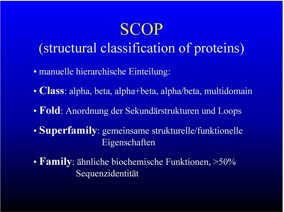 Anordnung der Sekundärstrukturen und Loops Superfamily: gemeinsame