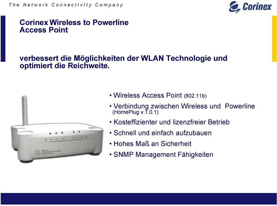 11b) Verbindung zwischen Wireless und Powerline (HomePlug v.1.0.