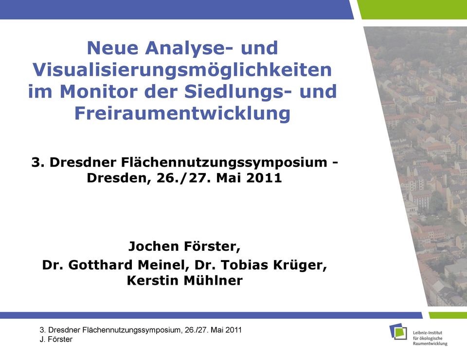 Dresdner Flächennutzungssymposium - Dresden, 26./27.