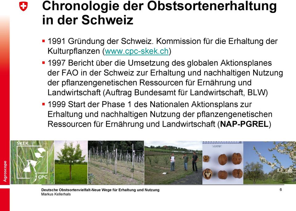 ch) 1997 Bericht über die Umsetzung des globalen Aktionsplanes der FAO in der Schweiz zur Erhaltung und nachhaltigen Nutzung der