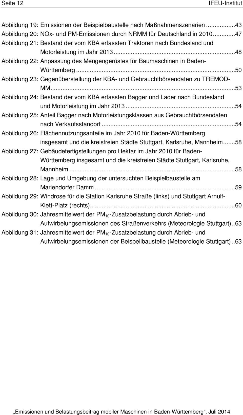 ..50 Abbildung 23: Gegenüberstellung der KBA- und Gebrauchtbörsendaten zu TREMODMM...53 Abbildung 24: Bestand der vom KBA erfassten Bagger und Lader nach Bundesland und Motorleistung im Jahr 2013.