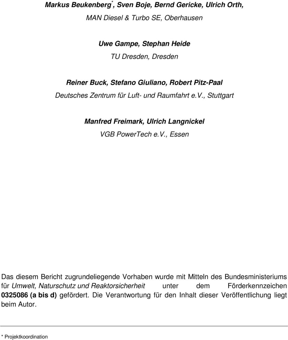 , Stuttgart Manfred Freimark, Ulrich Langnickel VGB PowerTech e.v.