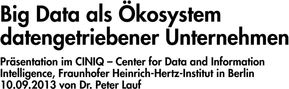 Data and Information Intelligence, Fraunhofer