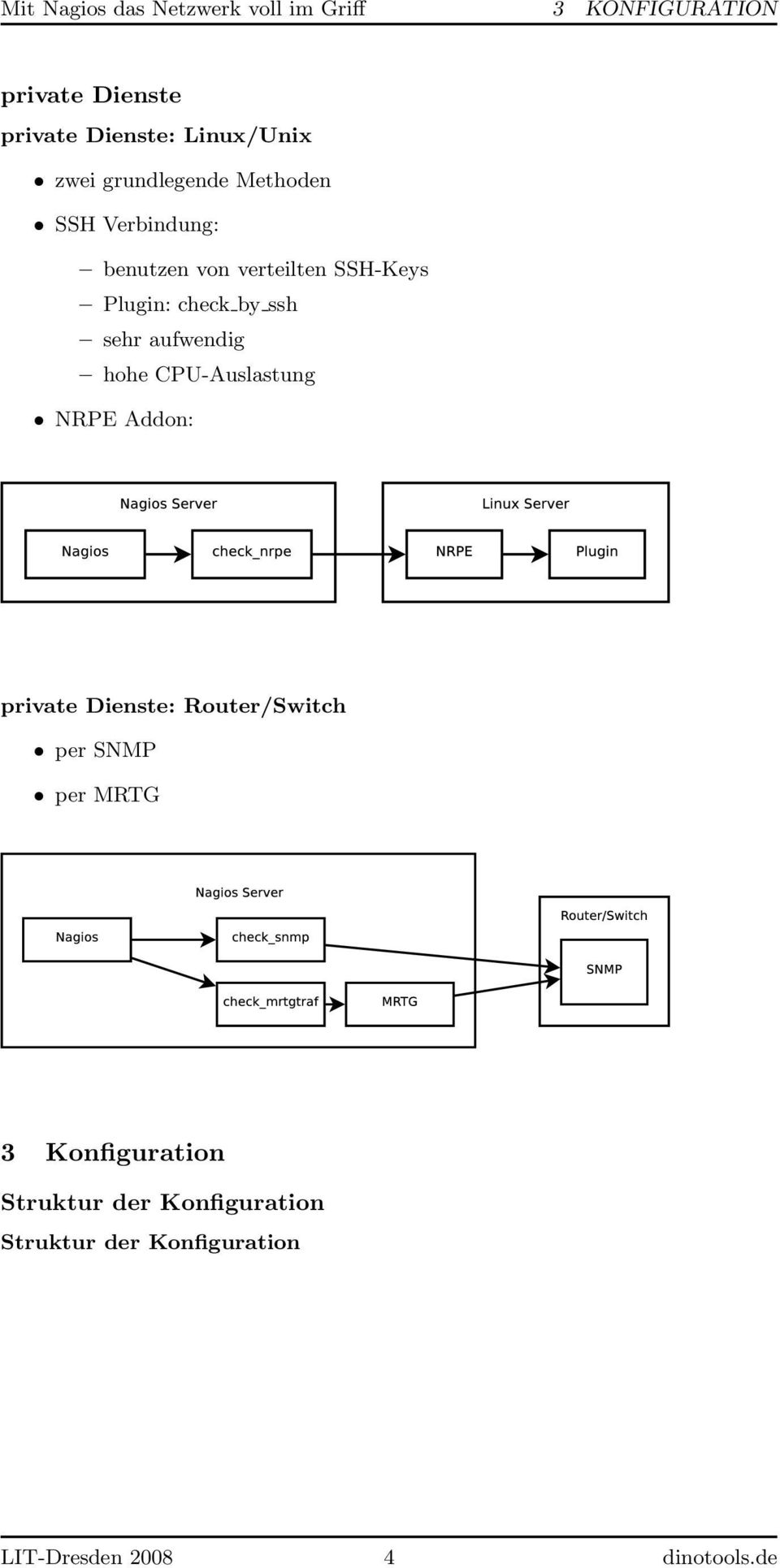 sehr aufwendig hohe CPU-Auslastung NRPE Addon: private Dienste: Router/Switch per SNMP per MRTG 3