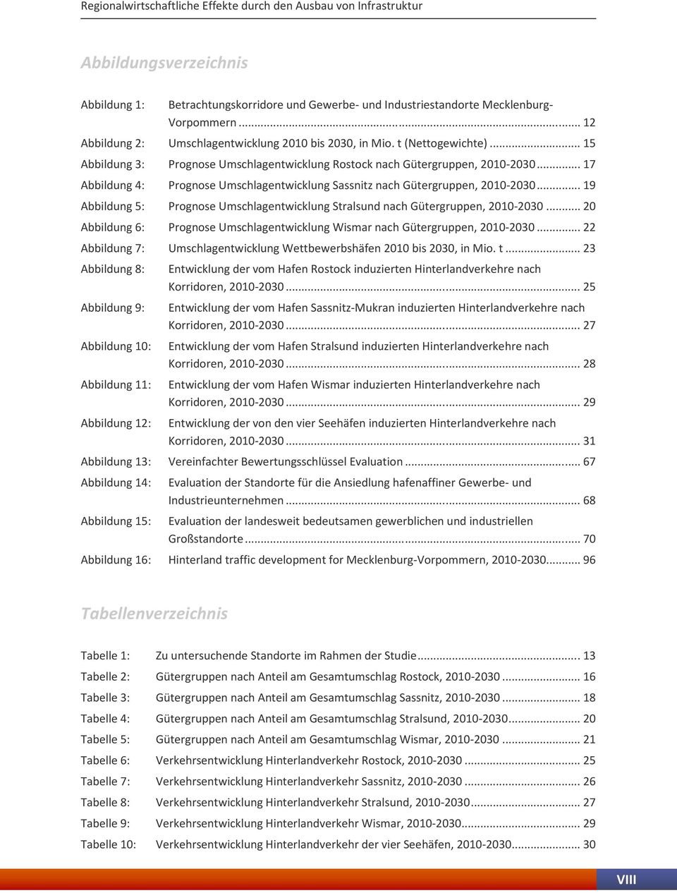 .. 19 Abbildung 5: Prognose Umschlagentwicklung Stralsund nach Gütergruppen, 2010-2030... 20 Abbildung 6: Prognose Umschlagentwicklung Wismar nach Gütergruppen, 2010-2030.